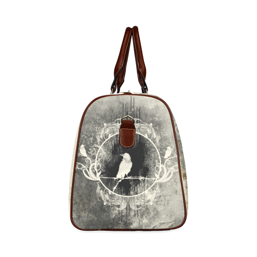 The crow with flowers, vintage design Waterproof Travel Bag/Small (Model 1639)