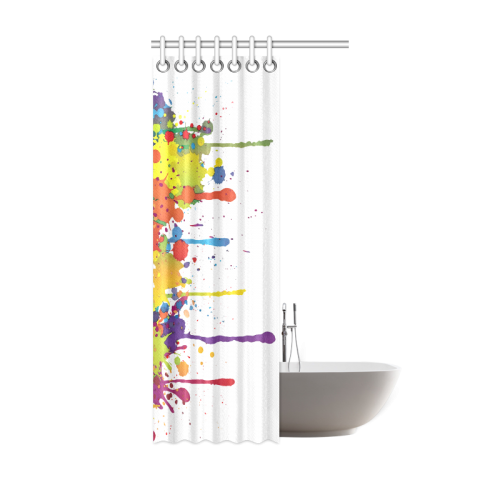 Crazy multicolored running SPLASHES Shower Curtain 36"x72"