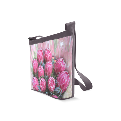 Pink Ice Protea Crossbody Bags (Model 1613)