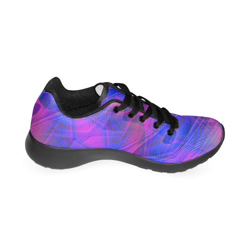 Geometric Fractal Blue and Purple Women’s Running Shoes (Model 020)