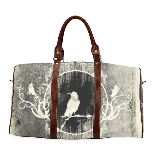 The crow with flowers, vintage design Waterproof Travel Bag/Small (Model 1639)