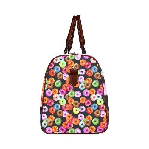 Colorful Yummy DONUTS pattern Waterproof Travel Bag/Large (Model 1639)