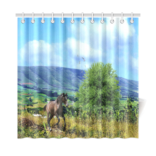 Mountain Side Gallop Shower Curtain 72"x72"