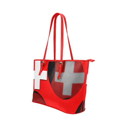 The Flag of Switzerland Leather Tote Bag/Large (Model 1651)