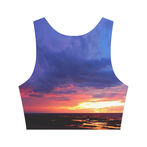 Evening's Face Women's Crop Top (Model T42)