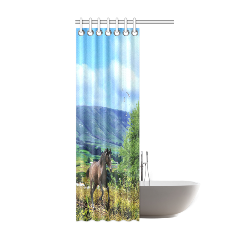 Mountain Side Gallop Shower Curtain 36"x72"