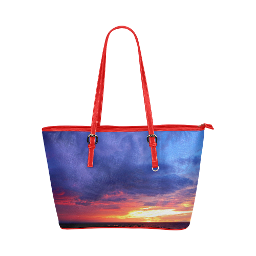 Evening's Face Leather Tote Bag/Large (Model 1651)