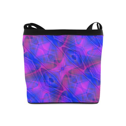 Blue and Purple Abstract Fractal Crossbody Bags (Model 1613)