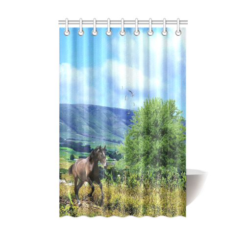 Mountain Side Gallop Shower Curtain 48"x72"