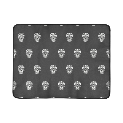 skull pattern bw Beach Mat 78"x 60"