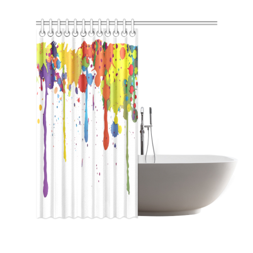 Crazy multicolored running SPLASHES Shower Curtain 69"x70"