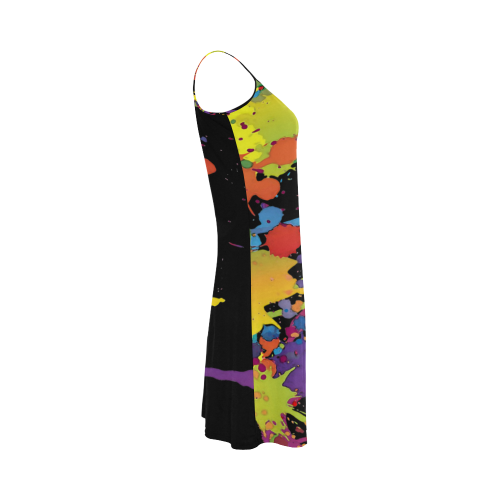 Crazy multicolored running SPLASHES Alcestis Slip Dress (Model D05)