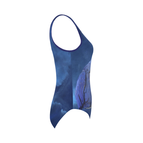 Hyacinth Macaw Vest One Piece Swimsuit (Model S04)