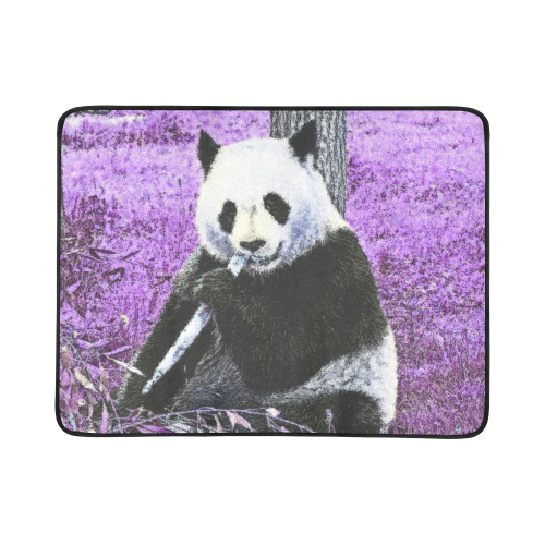 funky lilac panda Beach Mat 78"x 60"