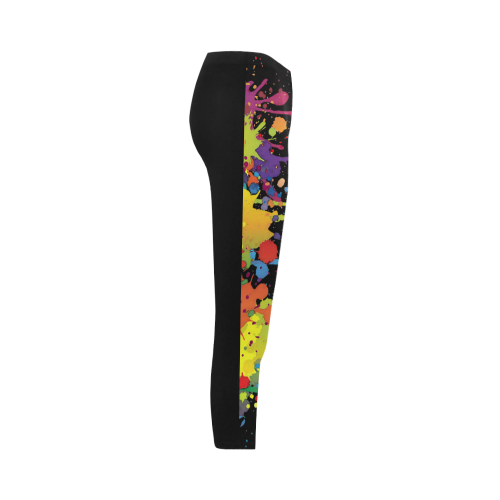 Crazy multicolored running SPLASHES Capri Legging (Model L02)