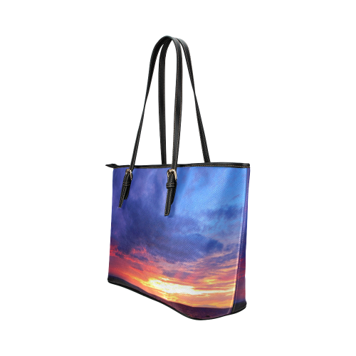 Evening's Face Leather Tote Bag/Small (Model 1651)