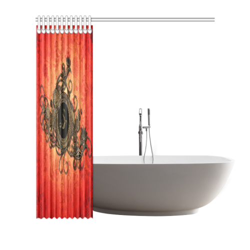 Decorative design, red and black Shower Curtain 72"x72"
