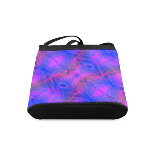 Blue and Purple Abstract Fractal Crossbody Bags (Model 1613)