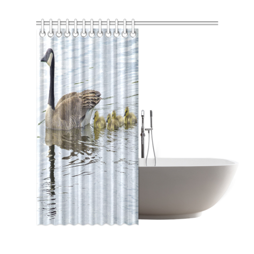 Goose And Baby Goslings Shower Curtain 69"x72"