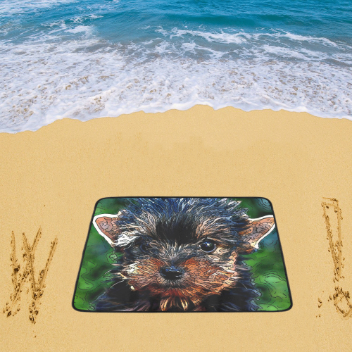 animal artstudion 14416 puppy Beach Mat 78"x 60"