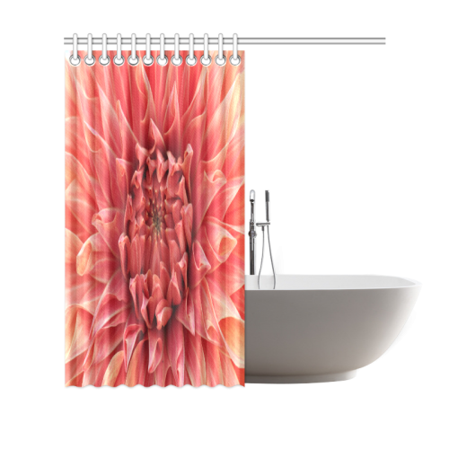 Bright Red Dahlia Flower Shower Curtain 69"x70"