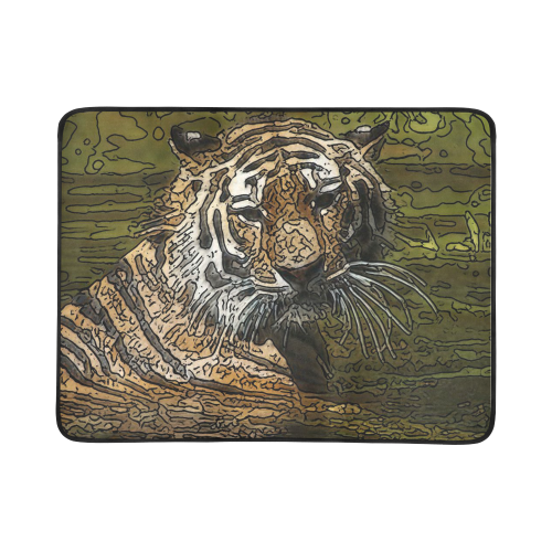 animal artstudion 15416 tiger Beach Mat 78"x 60"
