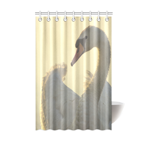 Graceful White Swan Shower Curtain 48"x72"