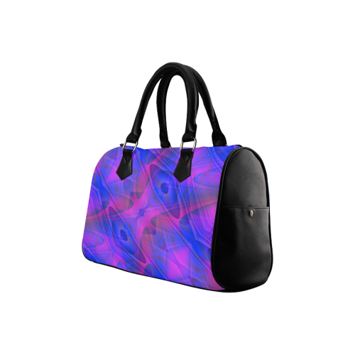 Alien Geometry Blue and Purple Boston Handbag (Model 1621)