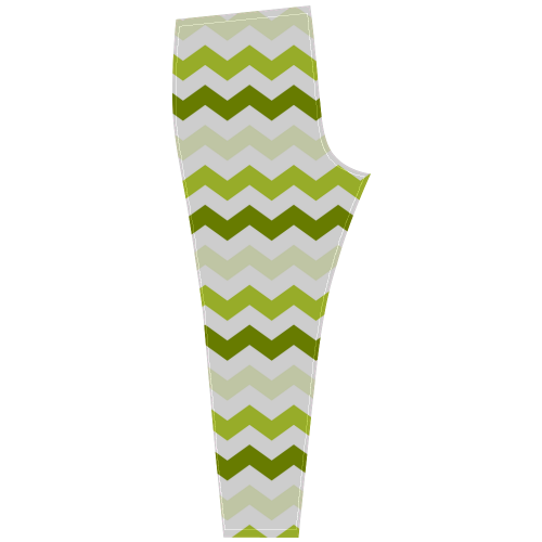 Green Lemon White Zig Zag Pattern modern Chevron Cassandra Women's Leggings (Model L01)