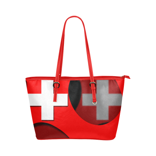 The Flag of Switzerland Leather Tote Bag/Large (Model 1651)