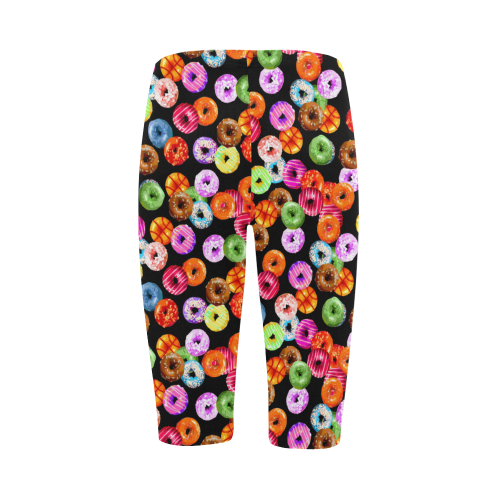 Colorful Yummy DONUTS pattern Hestia Cropped Leggings (Model L03)