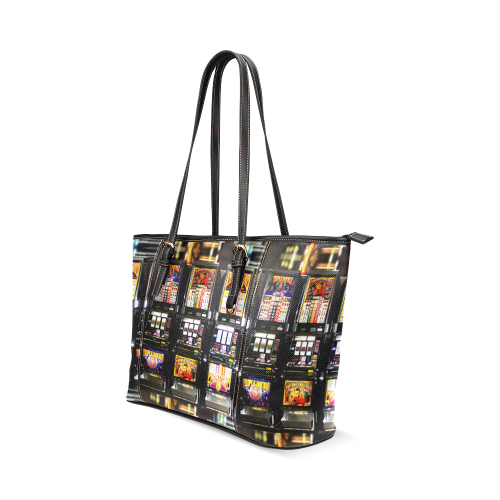 Lucky Slot Machines - Dream Machines Leather Tote Bag/Large (Model 1640)
