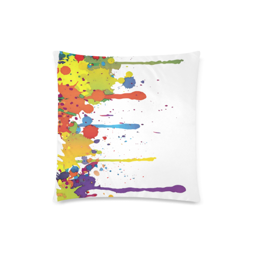 Crazy multicolored running SPLASHES Custom Zippered Pillow Case 18"x18" (one side)