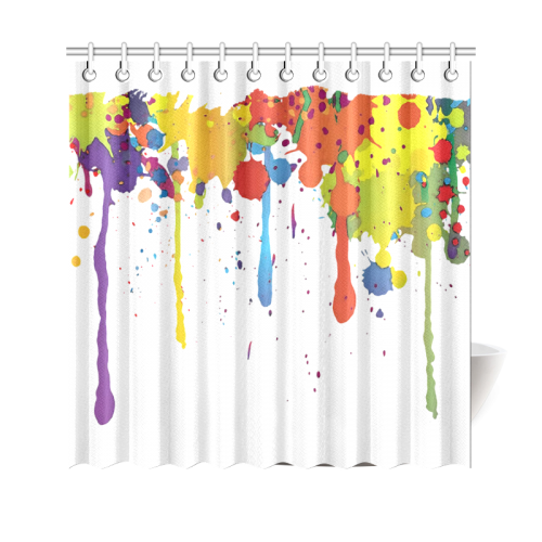 Crazy multicolored running SPLASHES Shower Curtain 69"x70"