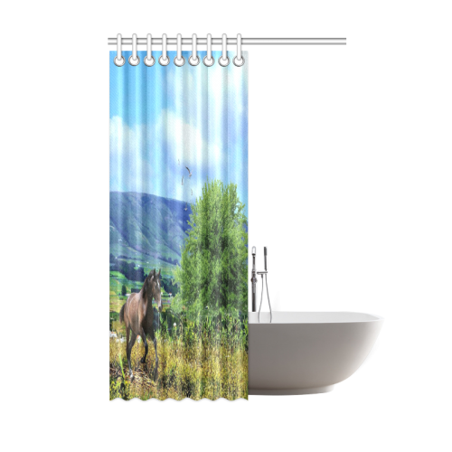 Mountain Side Gallop Shower Curtain 48"x72"
