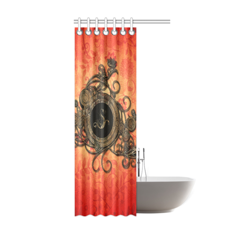 Decorative design, red and black Shower Curtain 36"x72"