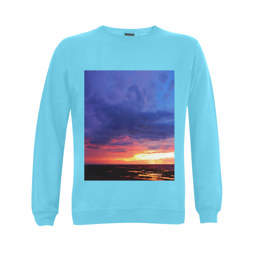 Evening's Face Gildan Crewneck Sweatshirt(NEW) (Model H01)