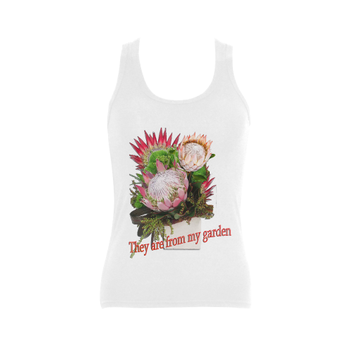 Protea;s from my garden Women's Shoulder-Free Tank Top (Model T35)