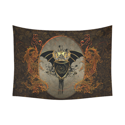 Dragon with swords and wings Cotton Linen Wall Tapestry 80"x 60"