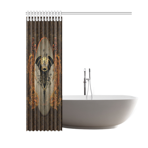 Dragon with swords and wings Shower Curtain 60"x72"