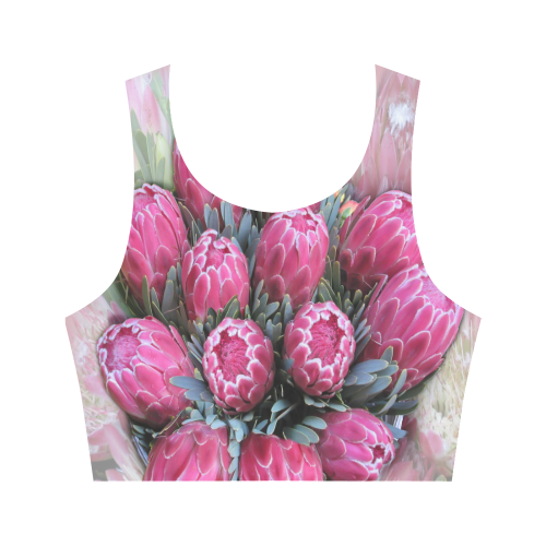 Pnk ice protea Women's Crop Top (Model T42)