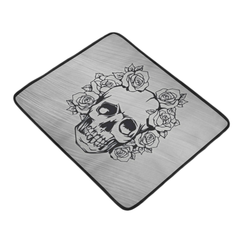 skull with roses Beach Mat 78"x 60"