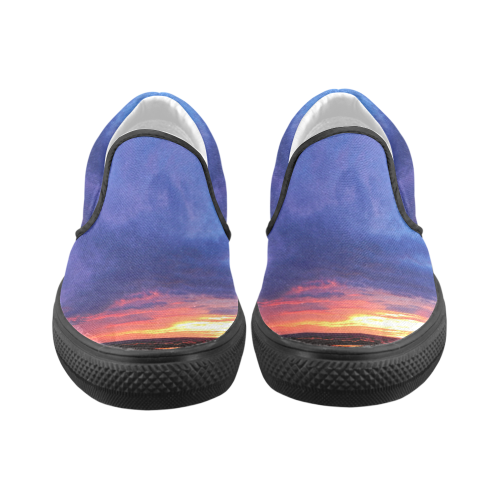 Evening's Face Men's Unusual Slip-on Canvas Shoes (Model 019)