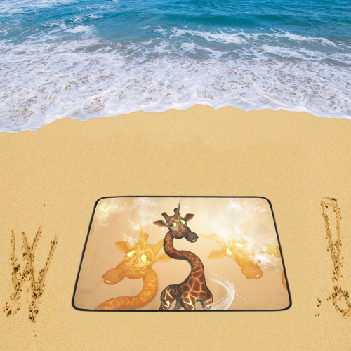 Wonderful unicorn giraffe Beach Mat 78"x 60"