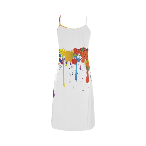 Crazy multicolored running SPLASHES Alcestis Slip Dress (Model D05)