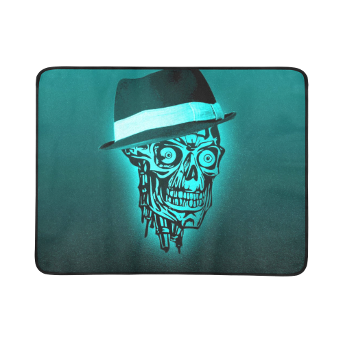 elegant skull with hat,mint Beach Mat 78"x 60"