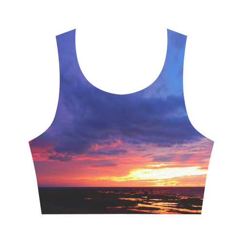 Evening's Face Women's Crop Top (Model T42)