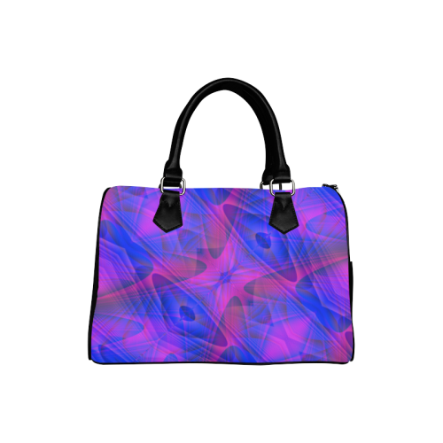 Alien Geometry Blue and Purple Boston Handbag (Model 1621)