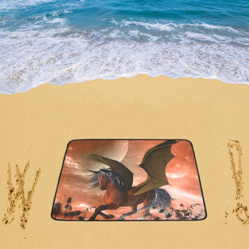 The dark unicorn Beach Mat 78"x 60"