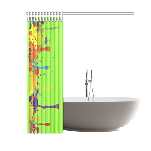 Crazy multicolored running SPLASHES Shower Curtain 60"x72"